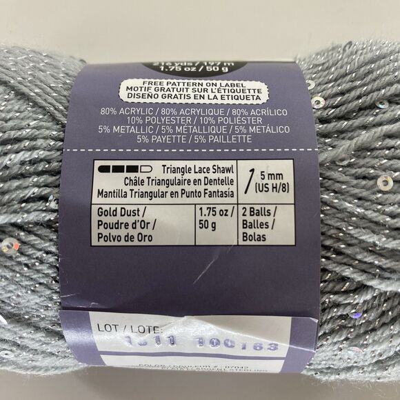 Loops & Threads Payette Paillette Sterling Silver Yarn Skein 216 yds Lot of 2 - Picture 3 of 4